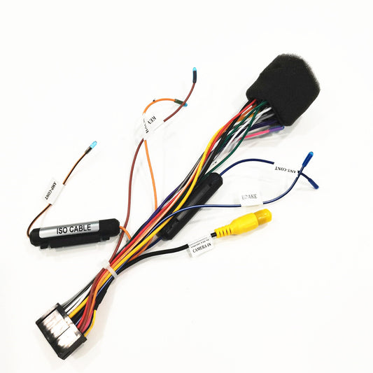 20 PIN ISO Wiring Harness Connector With Rear View Camera Adapter For Car Stereo