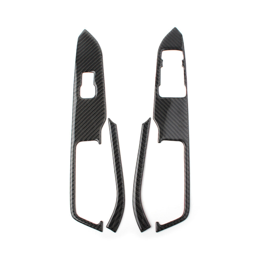  for ford  for Mustang 2015-2019 RHD Carbon Fiber Style Window Switch Lock Cover Trim Q