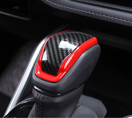 Carbon & Red Shift Button Molding Cover Trim for 2020-2022 Highlander for Toyota Q