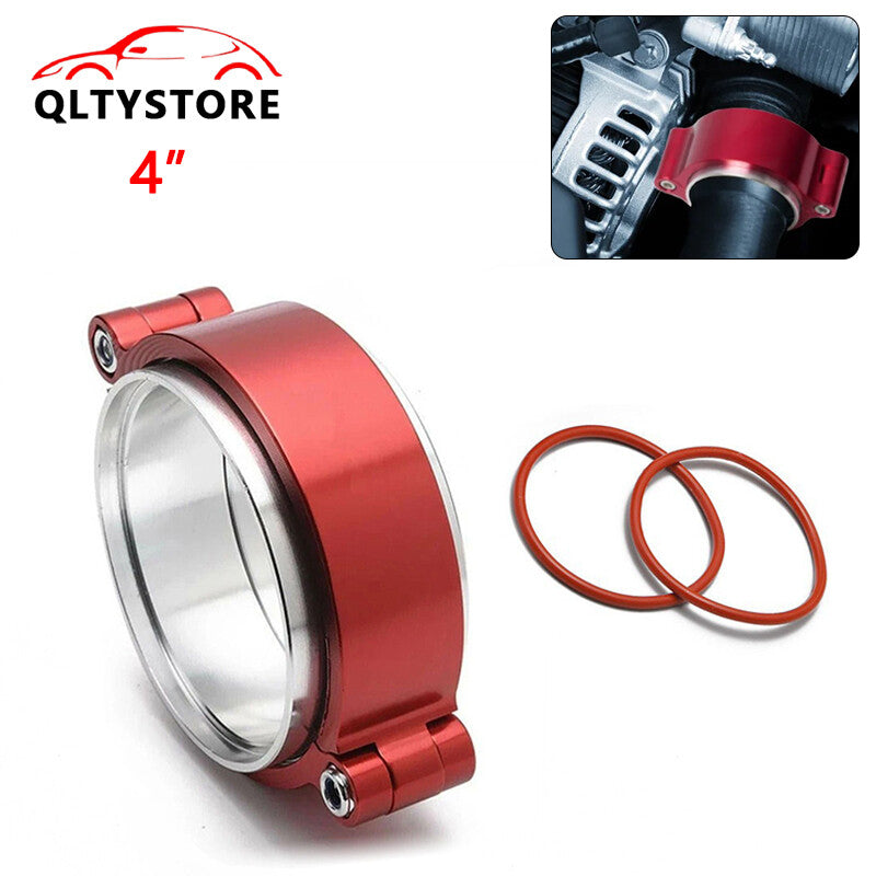 4 101mm Aluminum Quick Release V-Band Clamp for Intake Intercooler Pipe Red