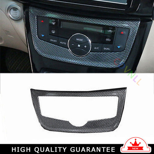 Console AC Switch Control Panel Trim Fit for Nissan Sentra 2013-19 Carbon Fiber