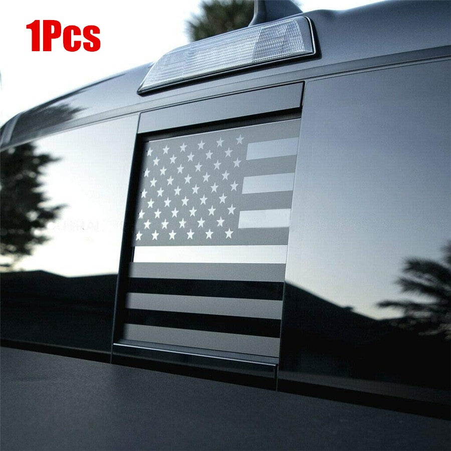 American Flag Rear Window Decal Sticker for Toyota Tacoma 2016-2022 Black Q