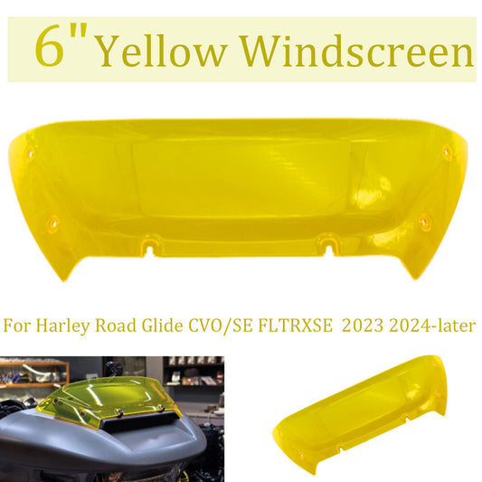 6-inch yellow windshield suitable for Harley Road Glide CVO/SE FLTRXSE 2024-up- n
