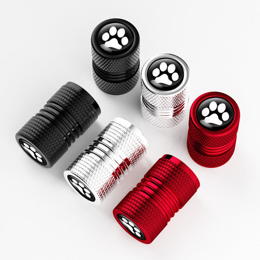 4Pcs Tire Valve Stem Caps Anti Corrosion Cat Paw Print Universal Aluminum Alloy Q