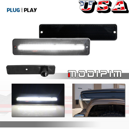 White LED F/R Side Marker Light for for Jeep CJ5 CJ6 CJ7 CJ8 SJ Wagoneer J10 J20- v