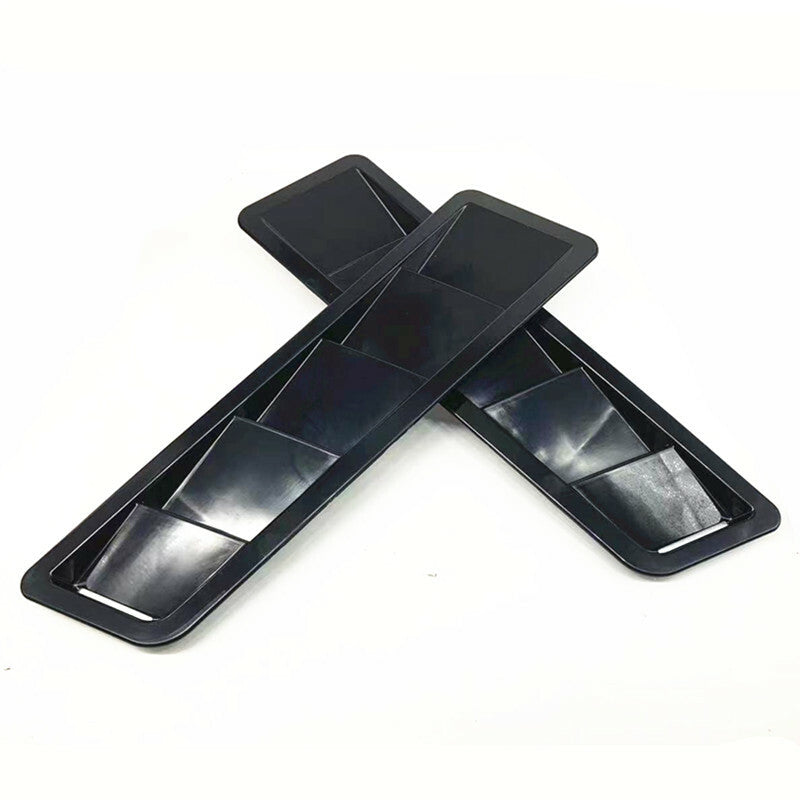 2Pcs Car Hood Vent Louver Scoop Cover Air Flow Intake Cooling Panel Trim Black