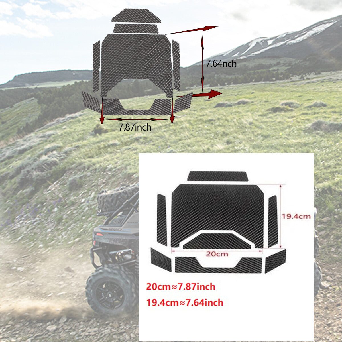 Carbon Center Console Storage Box Panel Decor for Polaris RZR PRO XP Ultimate 21+- n
