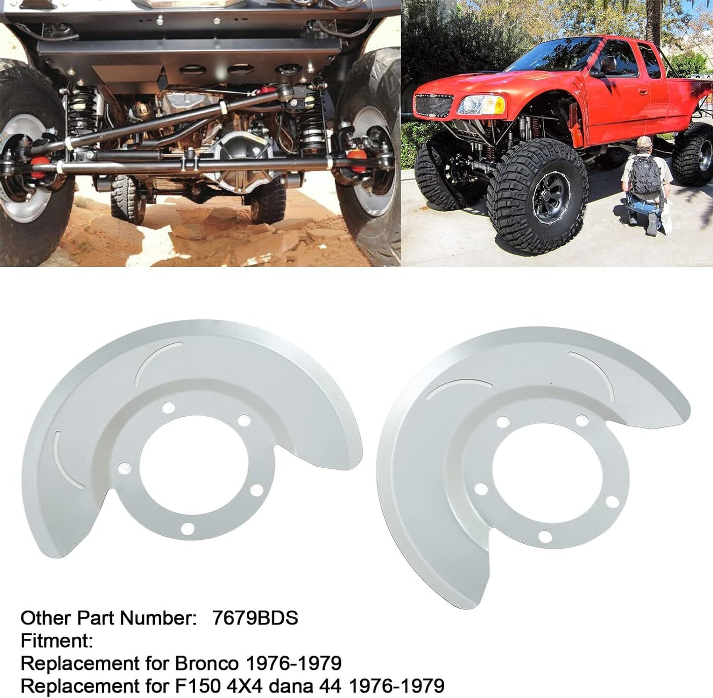 2-Piece Front Disc Brake Dust Cover  for ford  for Mustang F150 4x4 Dana 44 (1976-1979) Q