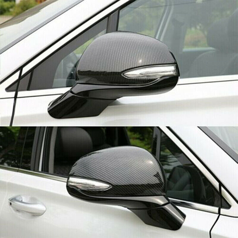 2X Carbon Fiber Rearview Side Mirror Cover Trim for Hyundai Santa Fe 2019-2022