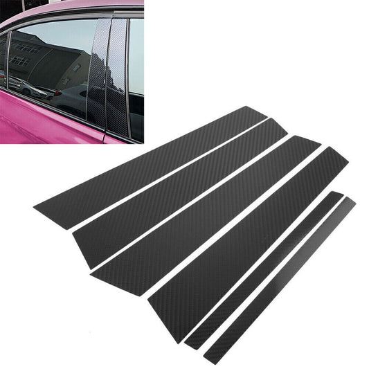 Fit for BMW F20 2012-2016 6PC Door Window Trim Pillar Posts Piano Cover Carbon Fiber Q