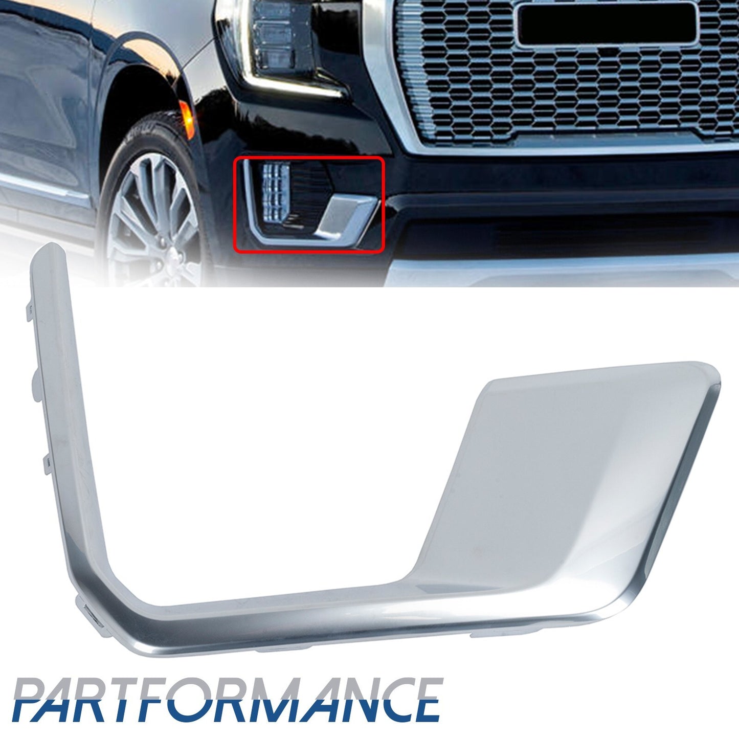 Right Front Passenger Fog Lamp Cover Trim Molding for 2021 - 2023 for GMC for Yukon XL - v