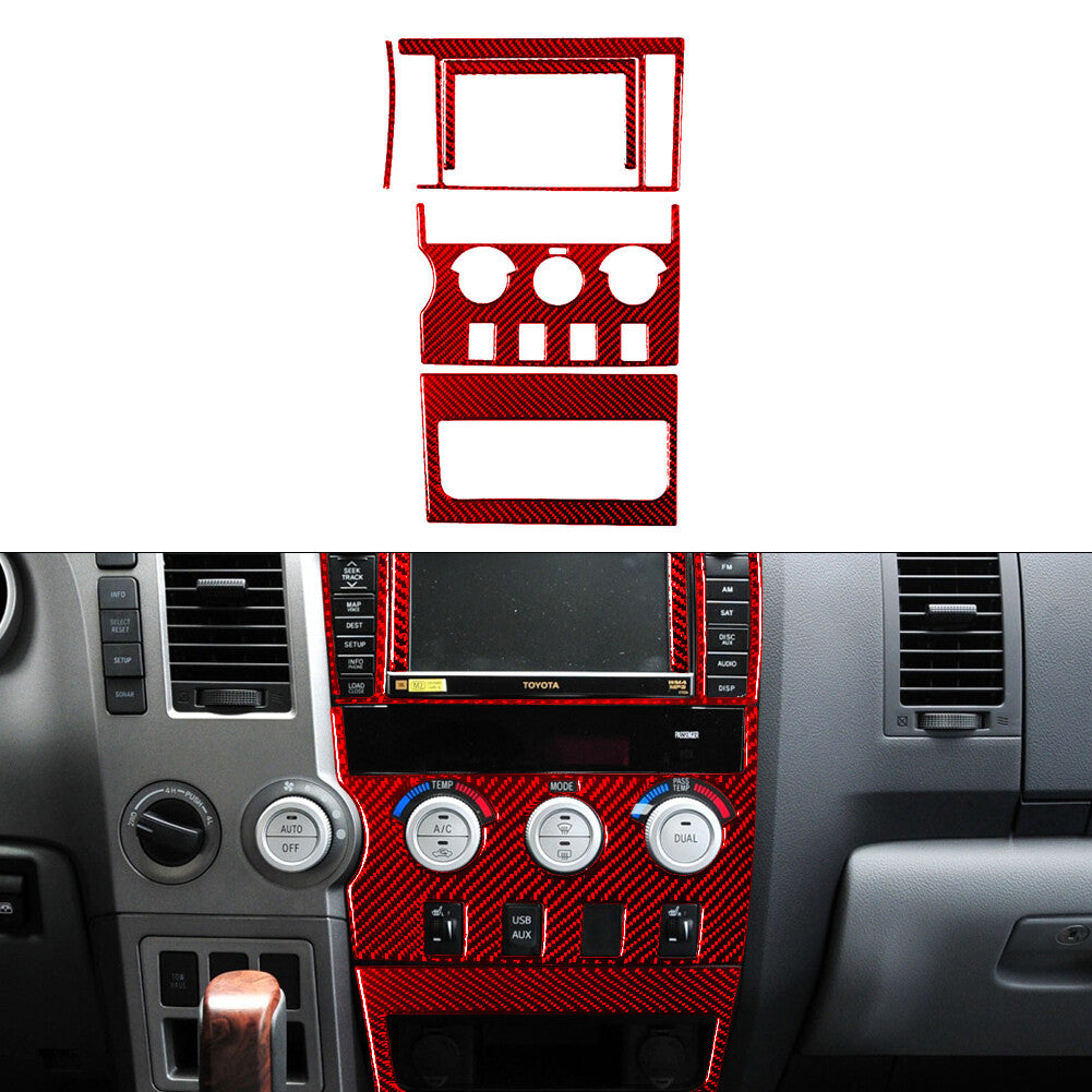 5Pcs Interior Carbon Fiber Center Control Dash Panel Trim Cover for Camry v