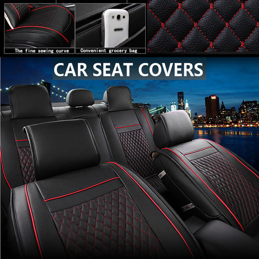 Full set of 5-seater car for seat covers, polyurethane synthetic leather, front and rear cushions, universal and fits perfectly. n