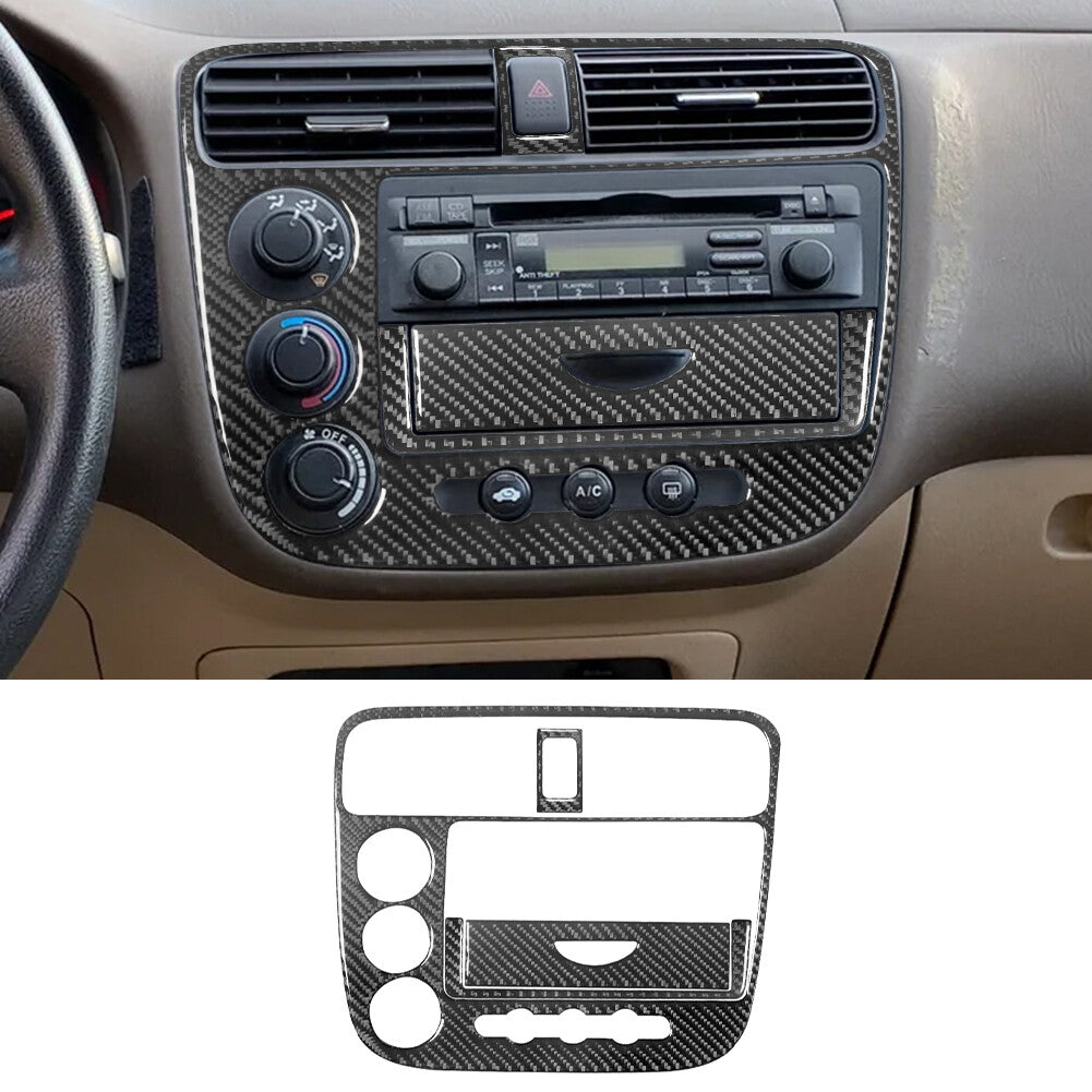 14Pcs Carbon Fiber Interior Full Kit Cover Trim for Honda for Civic 2-Door 2003-2005