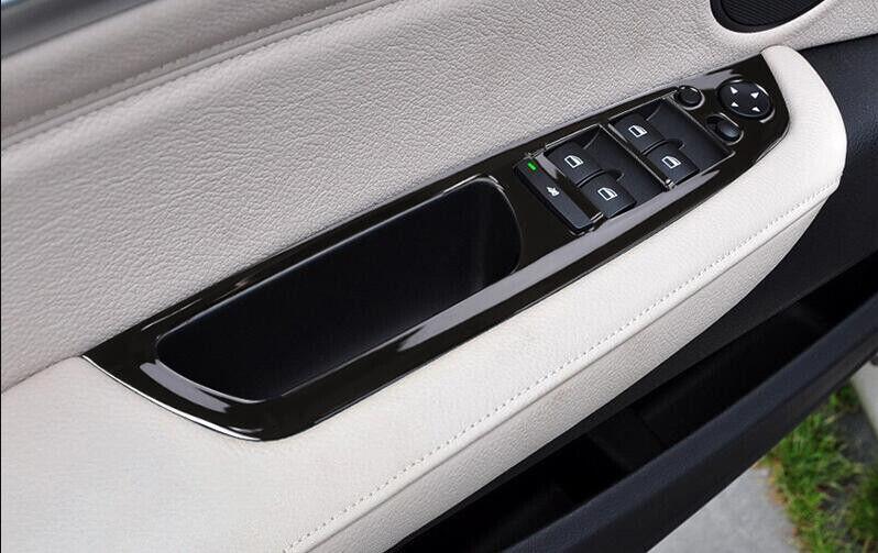 for BMW X5 X6 E70 E71 2008-2013 ABS Black Window Lock Lift Panel Trim Frame 4PCS