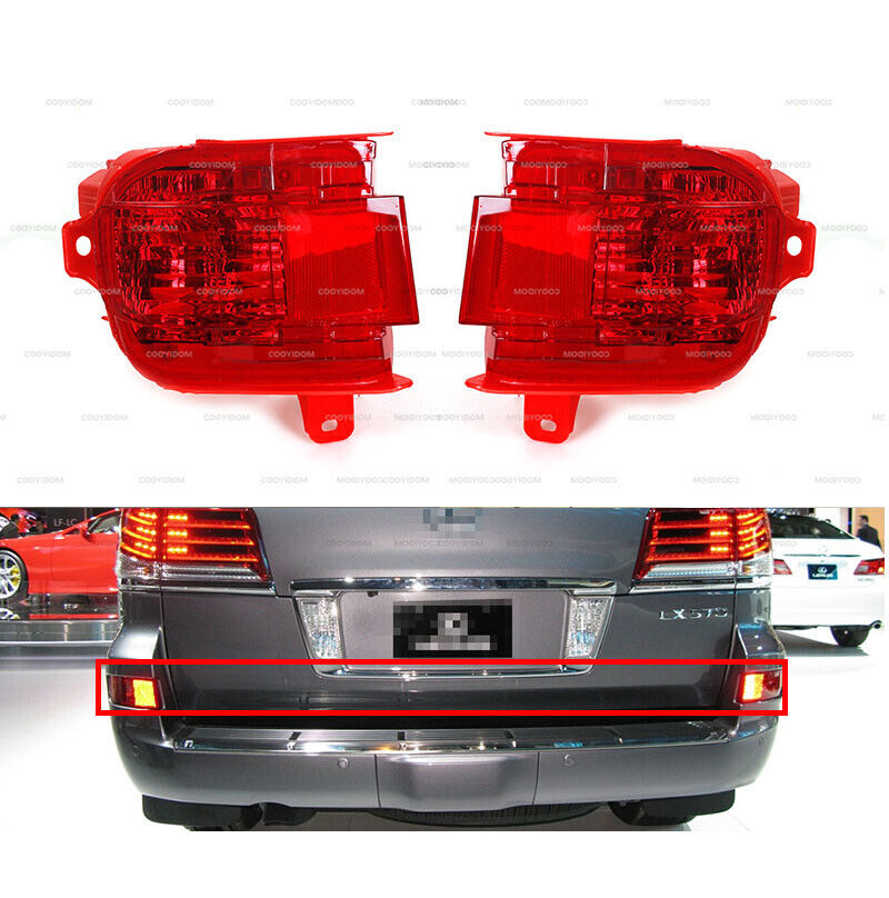 for LEXUS LX570 2012-2015 Pair Rear Bumper Fog Lamp Reflector Light