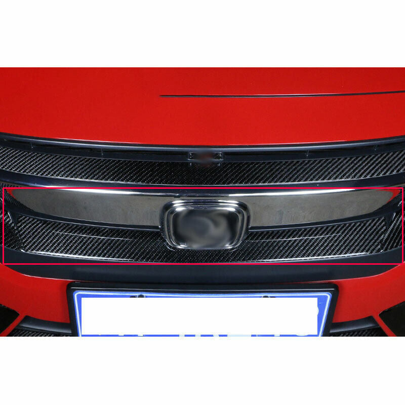 Front Bumper Lower Grill Grille Strip Carbon Fiber Fit For Car for Honda for Civic 16-20