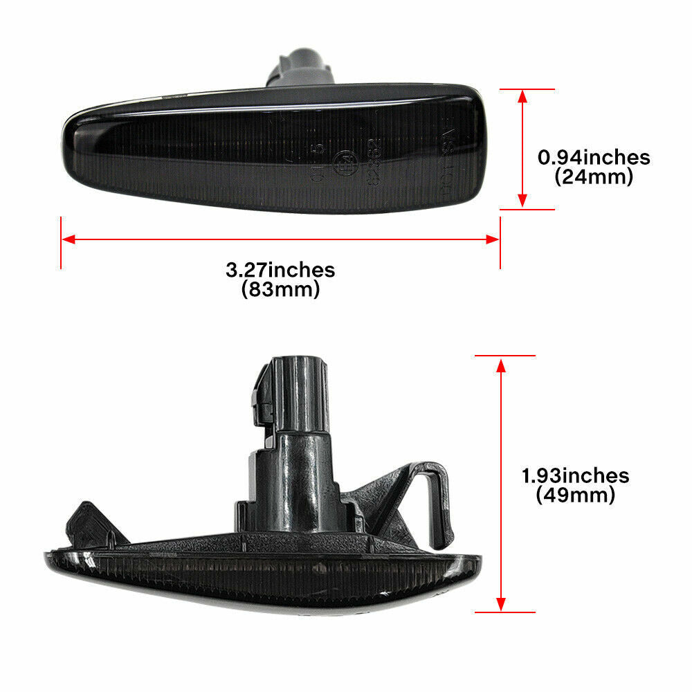 Amber side markers and red rear brake turn signal lights for Lancer EVO- v