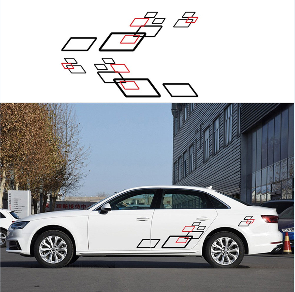 2Pcs Car Stickers Vinyl Film Body Decals Auto Accessories Waterproof Decoration