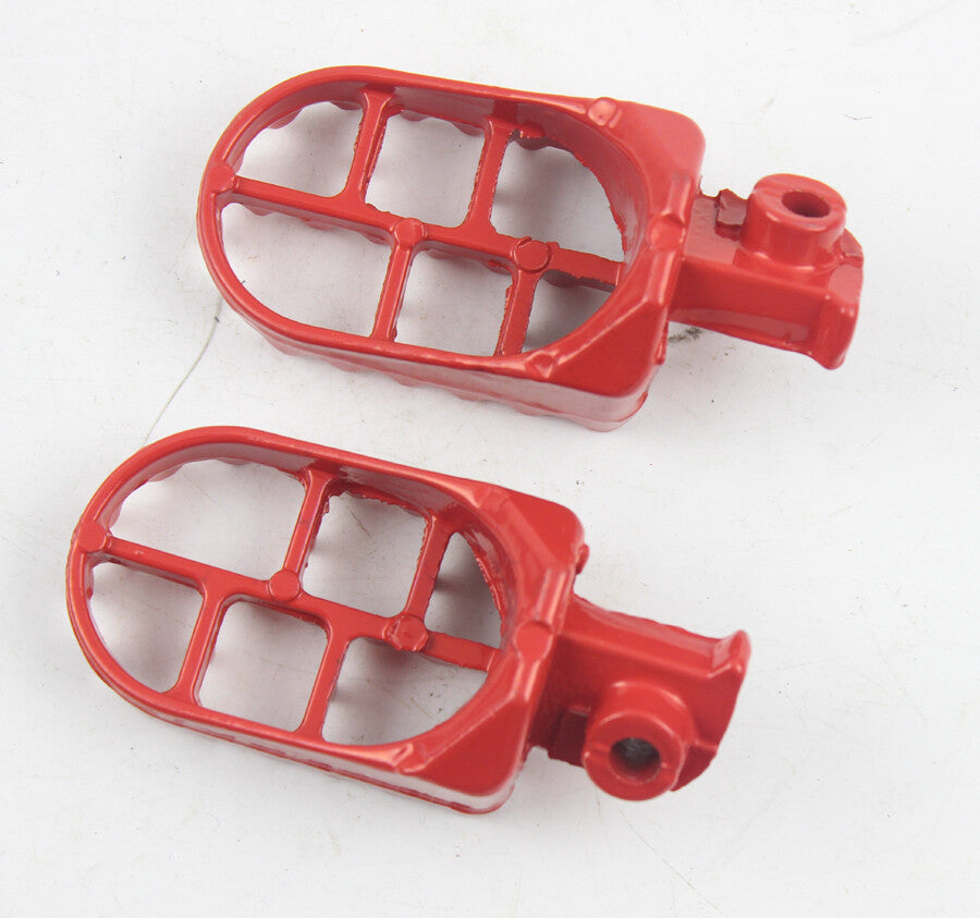 Red Aluminium Foot Pegs for Yamaha PW50 PW80 TW200 TTR90 TTR90E Bikes Footrests
