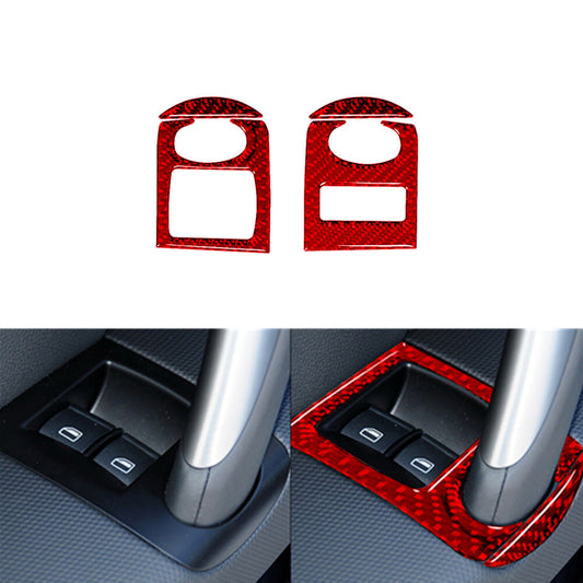 Red Front Door Handle Panel Cover Sticker Carbon Fiber for ACURA TL 2009-2014 v