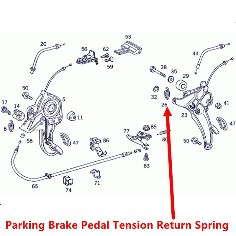 2-pack for Mercedes A1249932810 Parking Brake Pedal Tension Return Spring Clips
