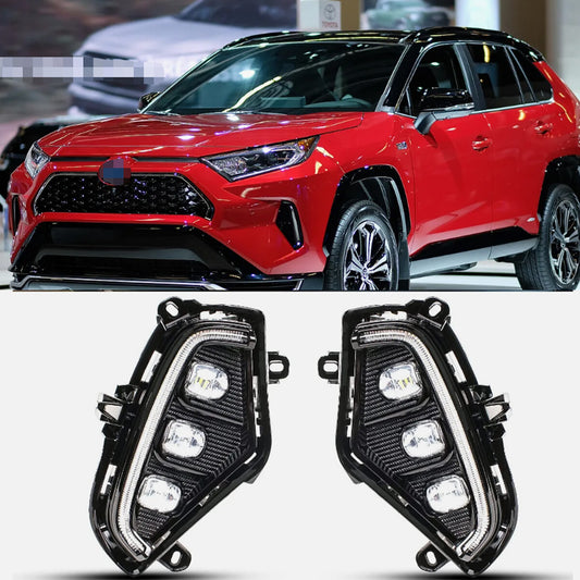 LED DRL Daytime Running Light Fog Lamp w/ Turn Signal For RAV4 2019-2022 n
