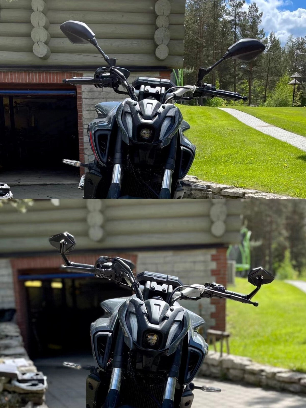 7/8 Motorcycle Handle Bar End CNC Black Mirrors for Yamaha MT03 MT07 MT09 MT10