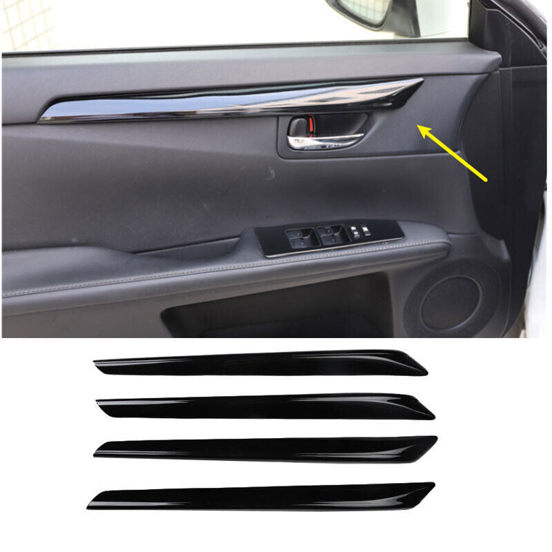 Glossy Black Inner Door Panel Strip Cover Trim for Lexus ES300h ES350 2014-2018 n