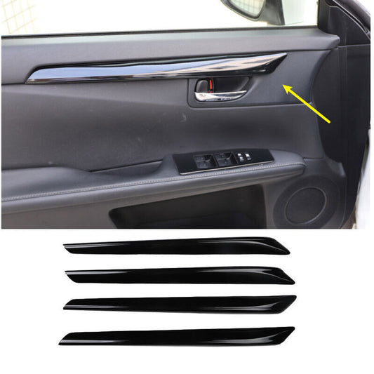 Glossy Black Inner Door Panel Strip Cover Trim for Lexus ES300h ES350 2014-2018 n