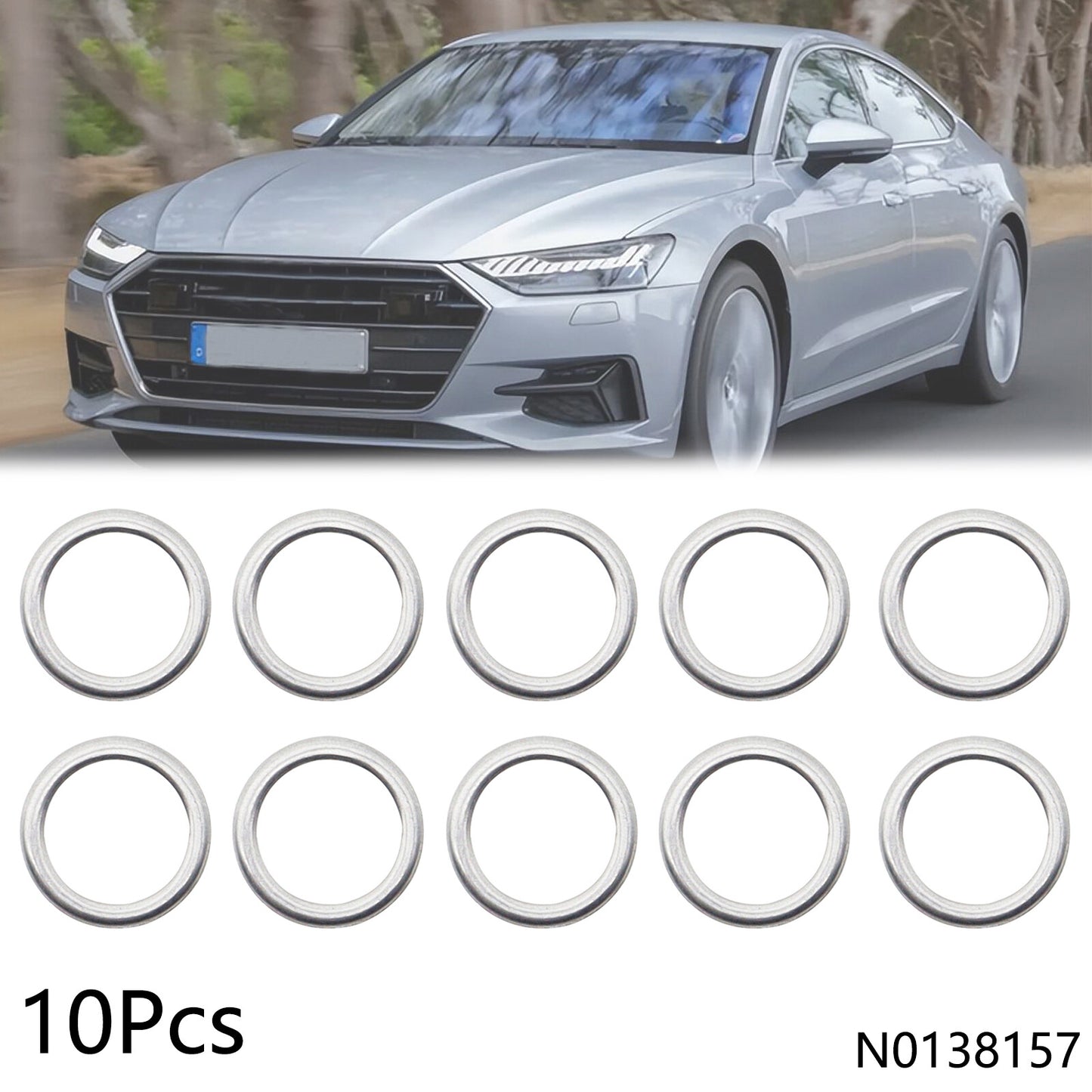 10Pcs N0138157 Crush Washers Oil Drain Plug Gaskets for VW for VW for Audi A3 for A4 Q