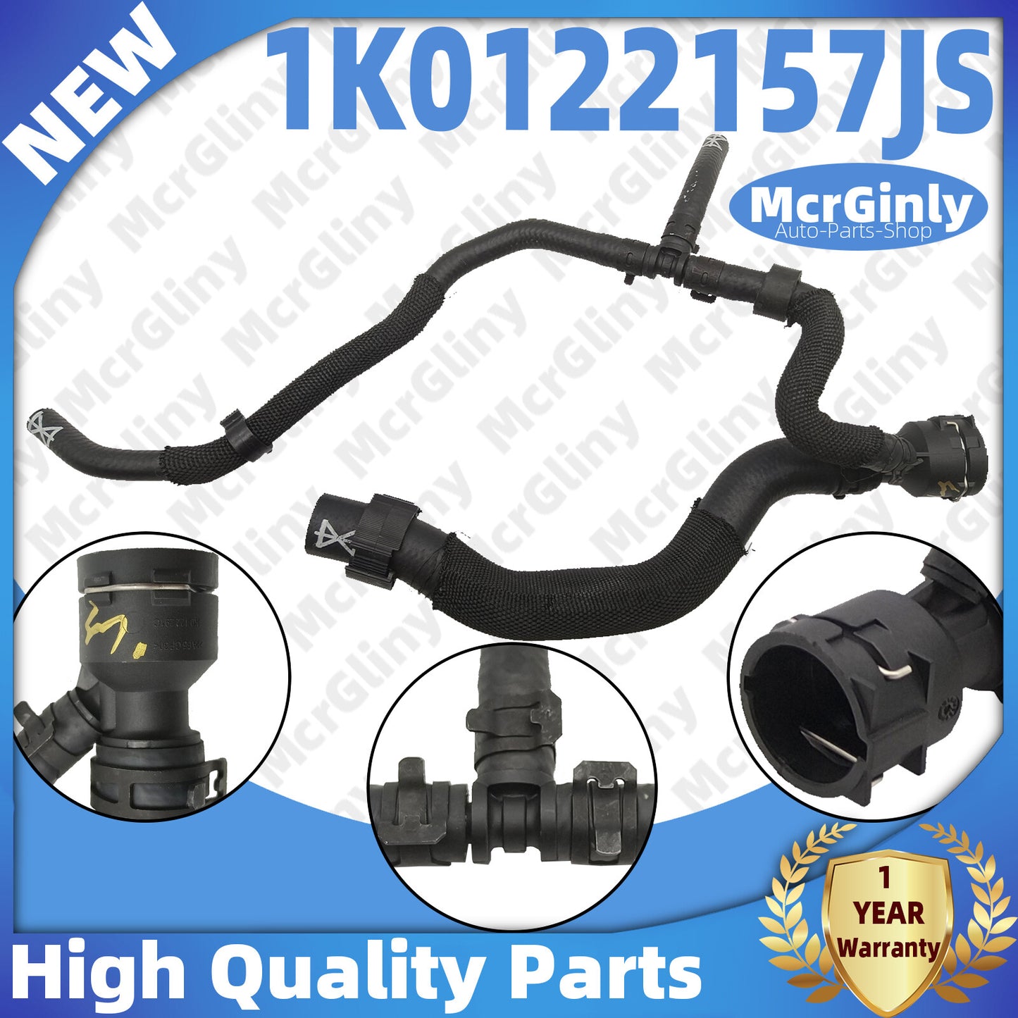 3.6L Engine Coolant Hose 1K0122157KK 1K0122157JS Suitable for Passat (A3) Eos CDVA CDVB- n