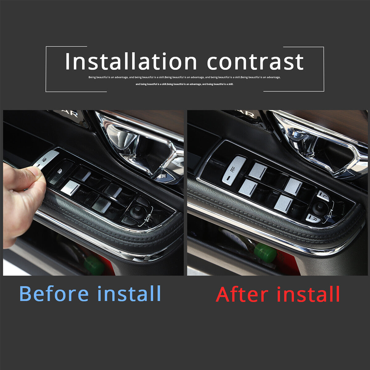 Carbon Fiber Center Armrest Box Switch Button Cover Trim for Corvette C8 2020-23- v