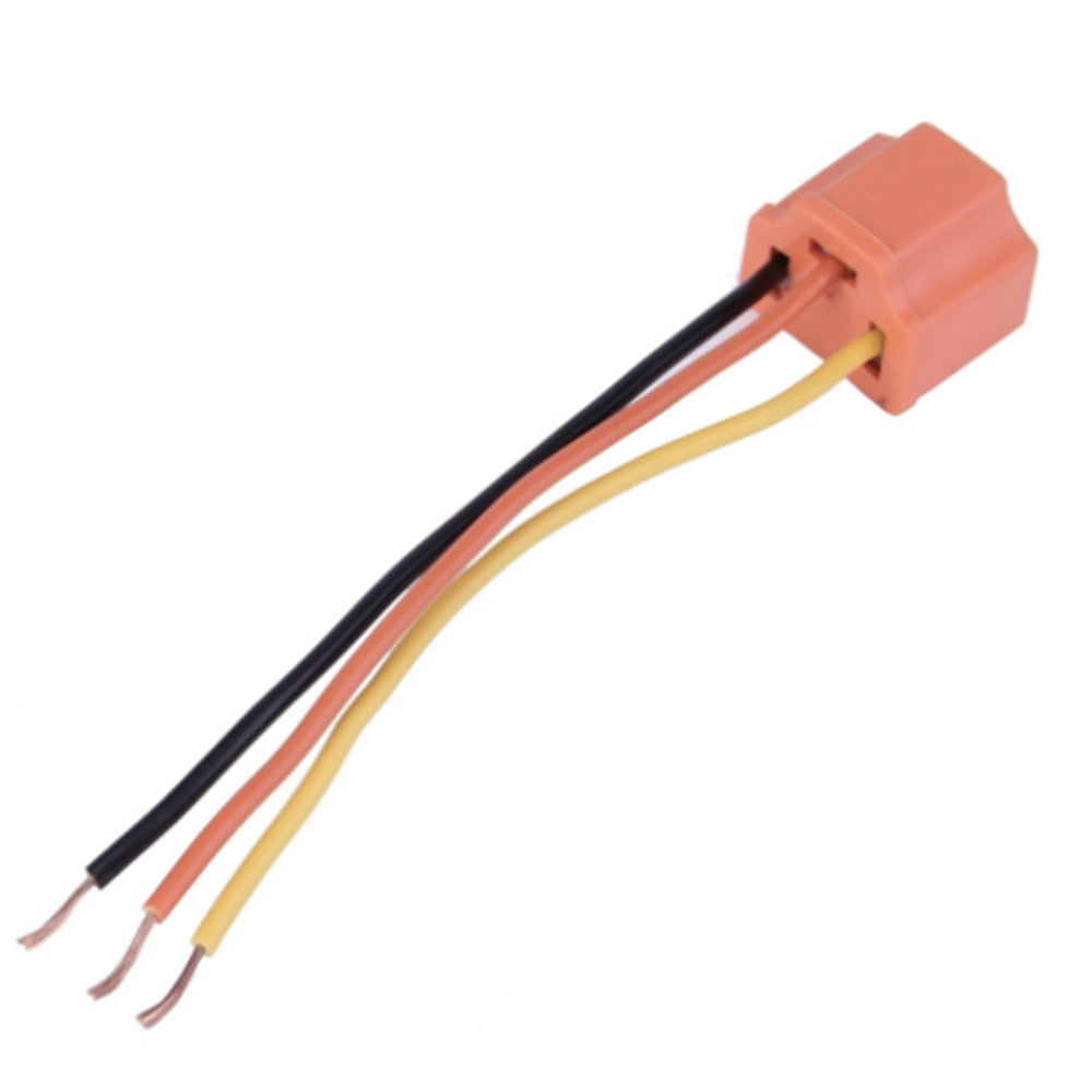 H4 Car Female Ceramic Headlight Extension Connector Plug Light Wire Socket Q