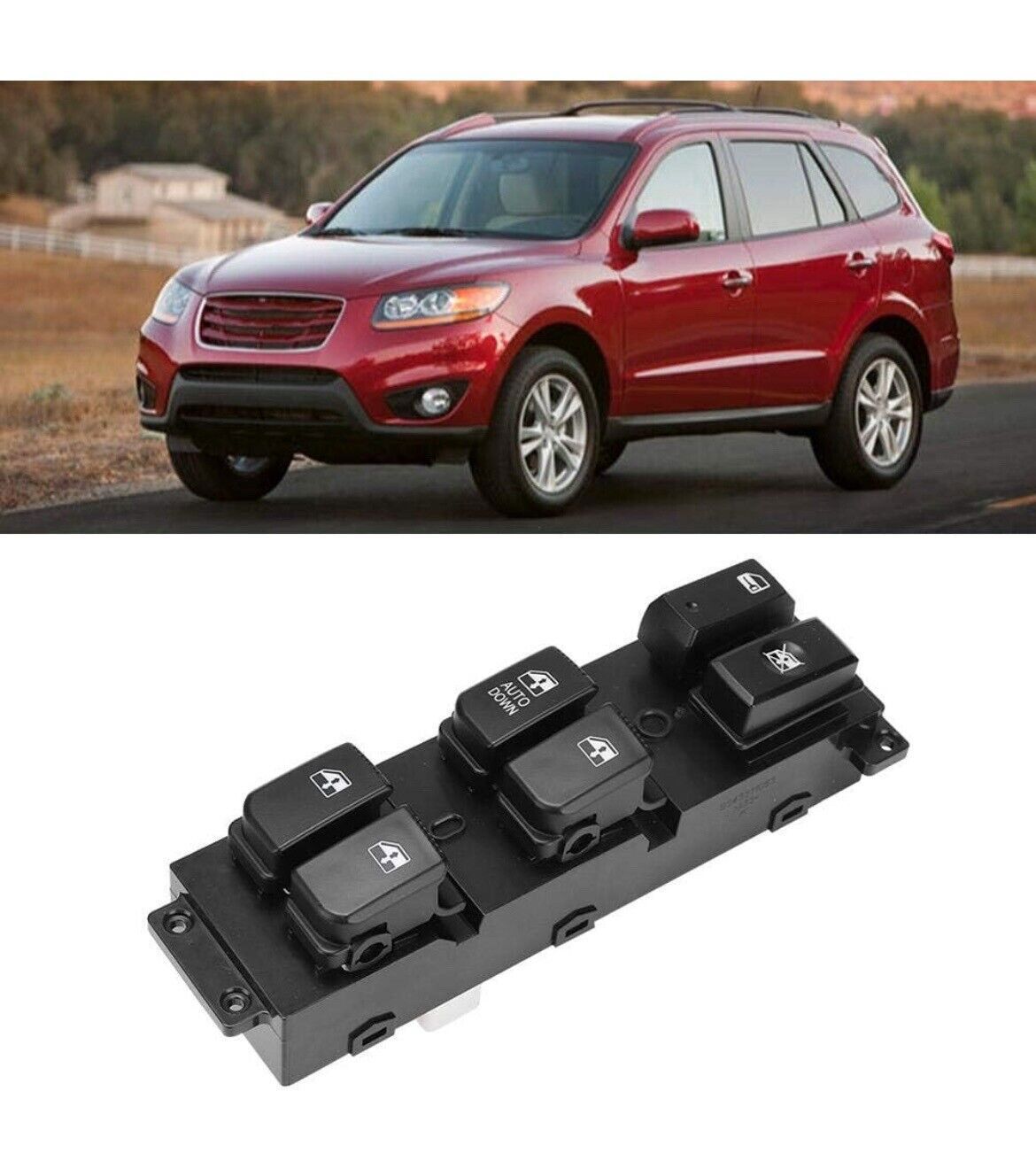 for Hyundai Santa Fe 2007-2011 Left Master Power Window Switch 93570-2B140 BLACK