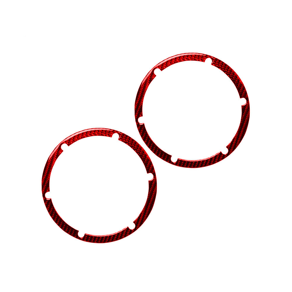 Red Rear Speaker Circle Frame Trim Cover Carbon Fiber for Nissan 350Z 2006-2009