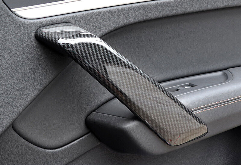 for Audi Q5 18-2023 Carbon Fiber Textured Inner Door Armrest Cover Decor Trim 4X
