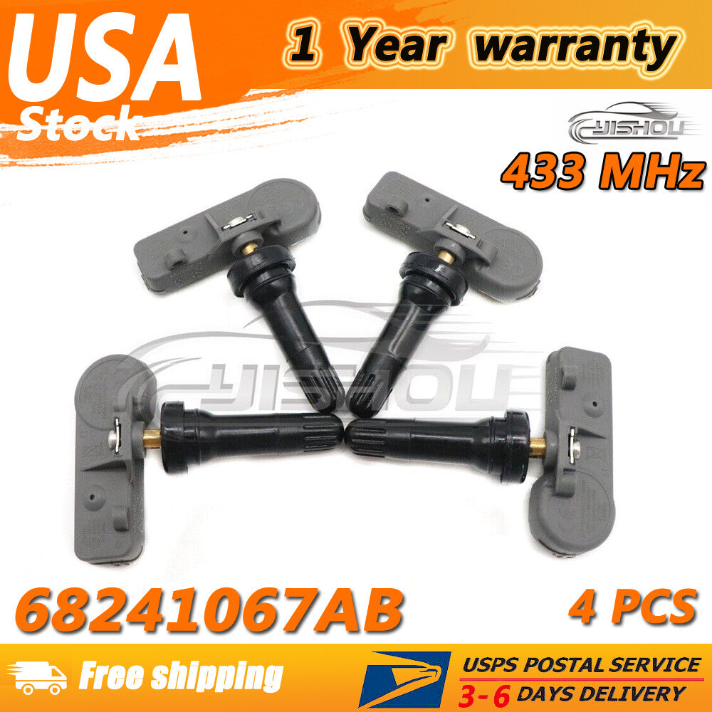 Set (4) 68241067AB 56029398AB for CHRYSLER for JEEP for DODGE TPMS TIRE PRESSURE SENSOR Q