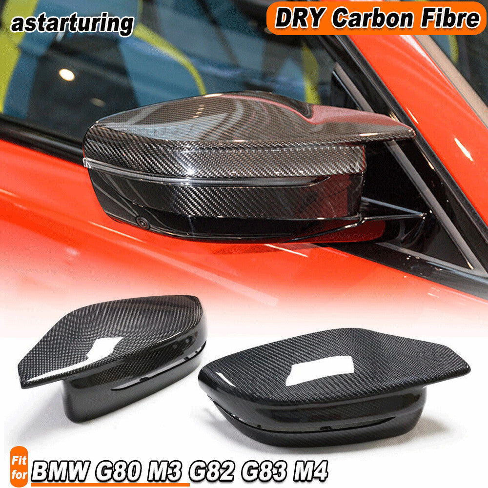 Fit for BMW M3 M4 G80 G82 G83 2021-2023 Dry Carbon Fiber Side Mirror Covers Caps