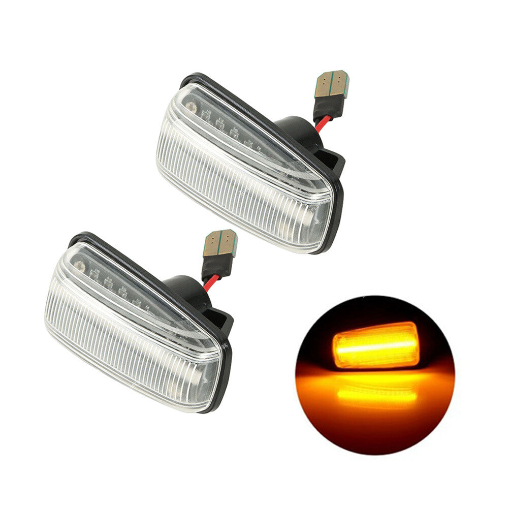 Pair LED Side Marker Indicator Light Repeater Clear Fit for Peugeot 106 806 for Fiat Q