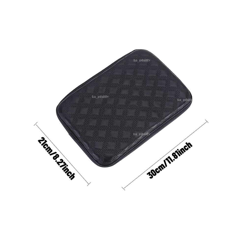 Universal Car Armrest Pad Cover Auto Center Console Box Leather Cushion Black Q