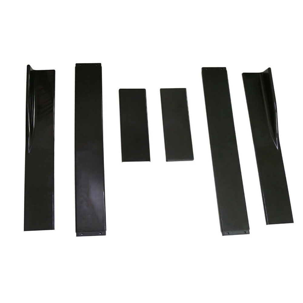 Universal 86.6-inch side skirt extended rocker panel split lip gloss black