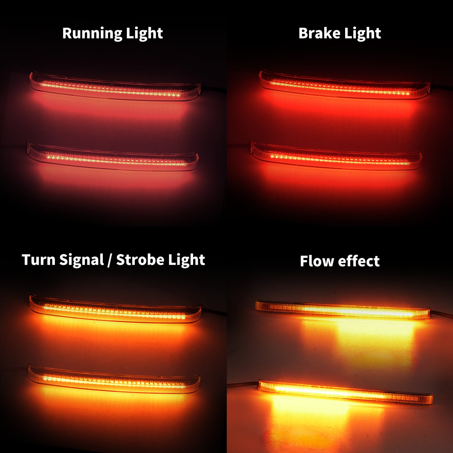 Saddlebag LED Brake Turn Signal Light Clear Lens for Harley Street Road Glides Q