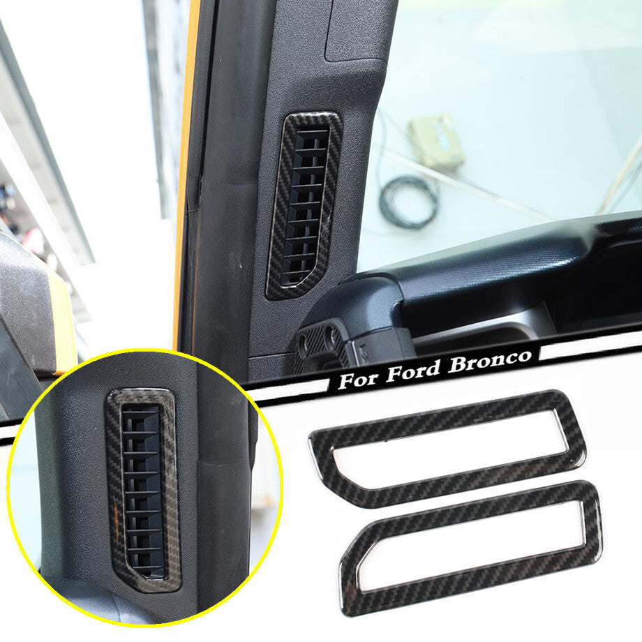 For 21-23 Bronco Carbon Front Left&Right Side A-pillar Air Vent Cover Trim v