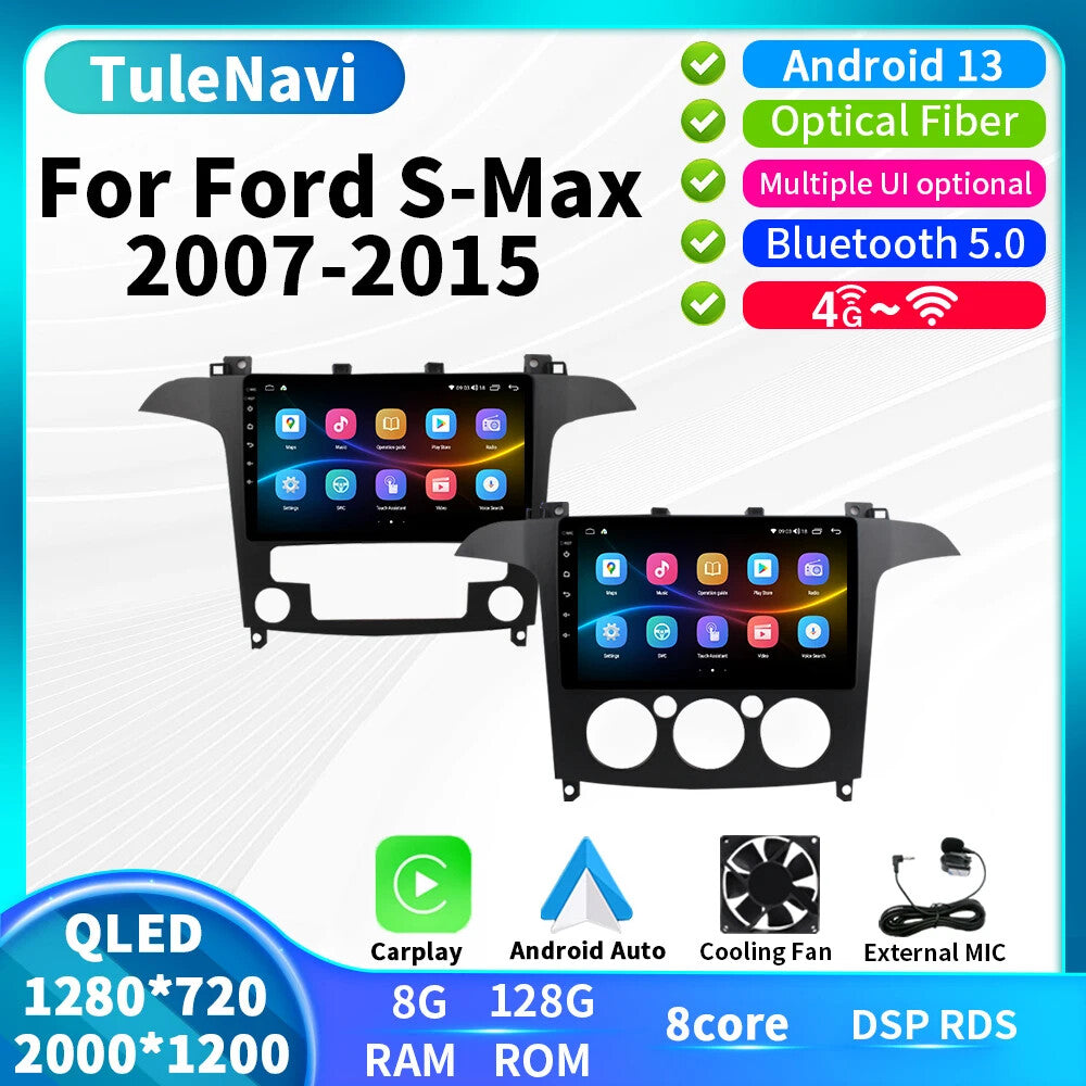 for Ford S Max 2007-2015 Stereo Android Auto CarPlay Car Radio GPS Player Screen