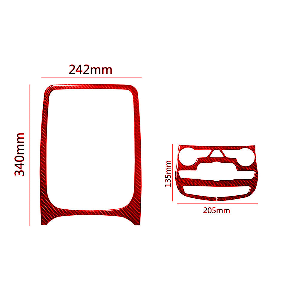 Red Carbon Fiber Below Armrest Accent Cover Trim for Hyundai Azera 2006-2011 v