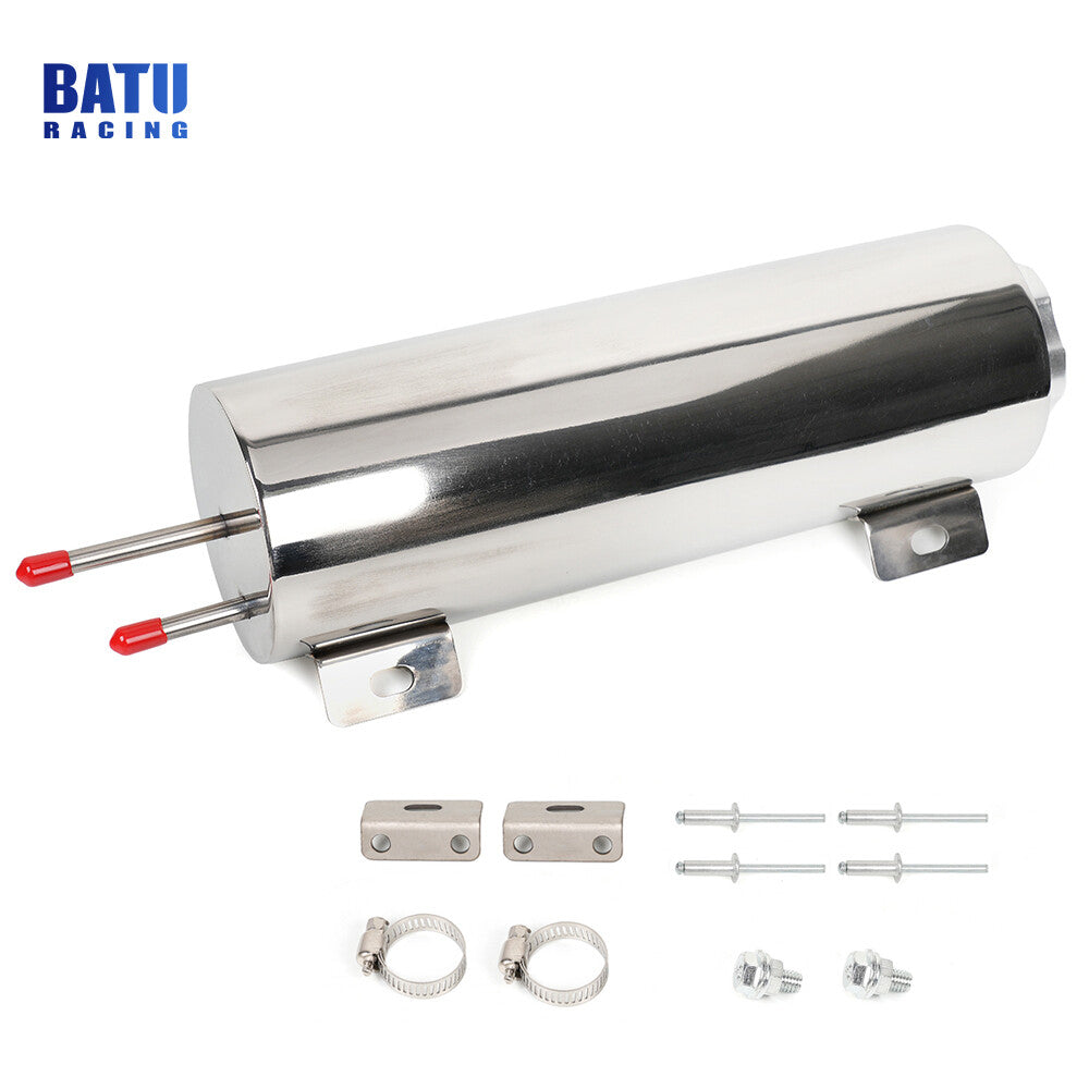 3X9 Polished Stainless Steel 32OZ Radiator Coolant Over Flow Puke Tank Can