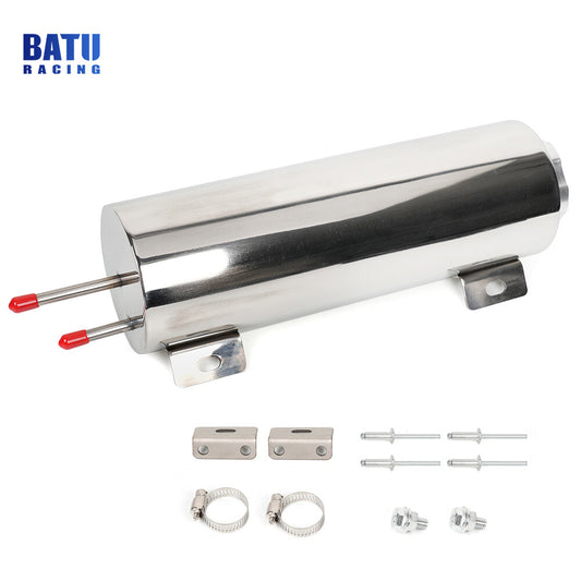 3X9 Polished Stainless Steel 32OZ Radiator Coolant Over Flow Puke Tank Can