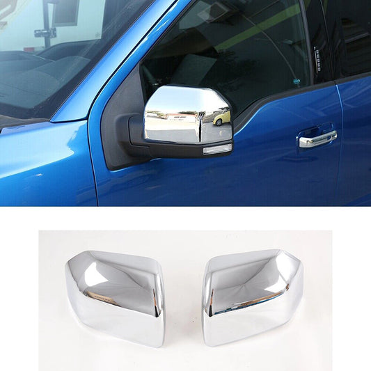 for Ford F150 F-150 2015-2020 Chrome Side Rearview Mirrors Cover caps Trim decor