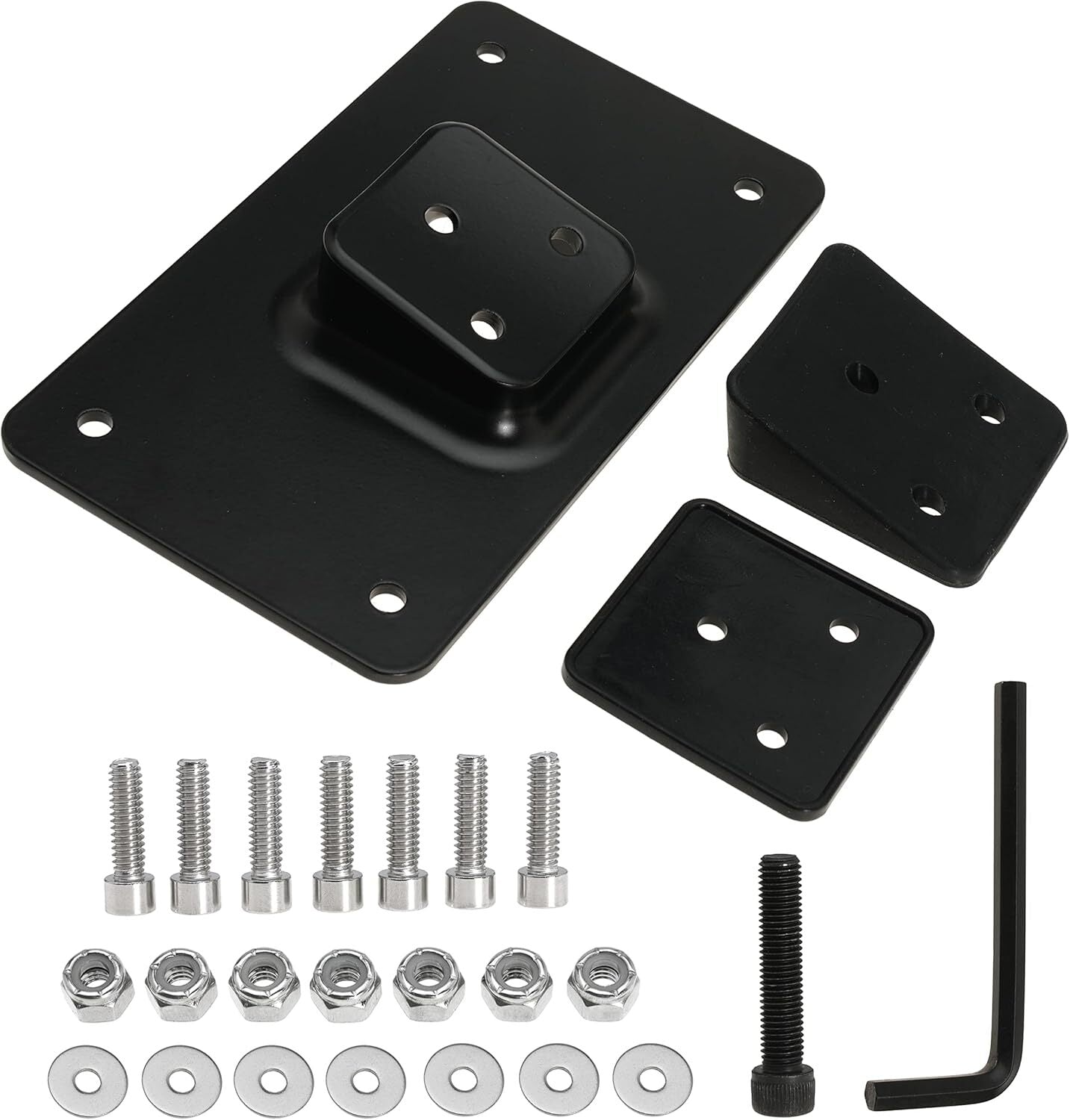 Black 3-hole license plate mounting bracket for Harley Softail Fat Boy - n